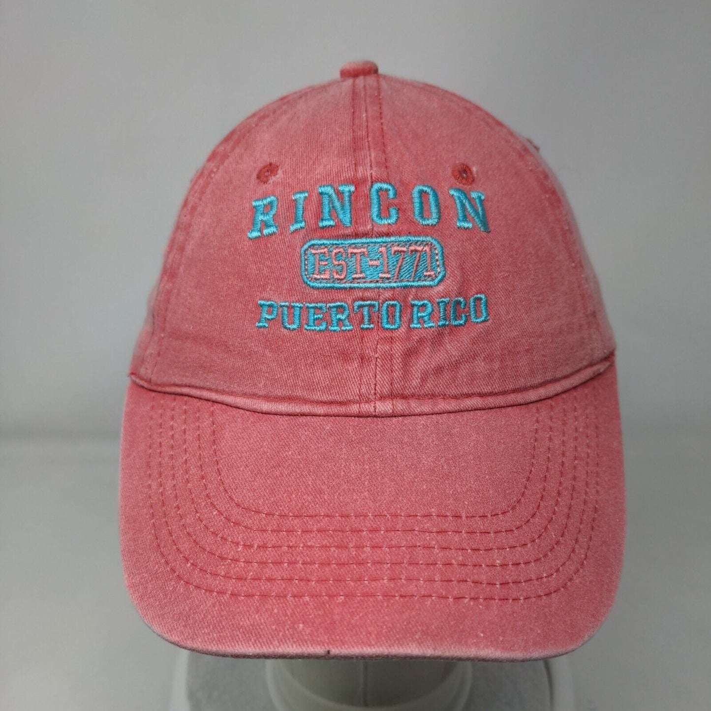 Rincon Puerto Rico Strapback Hat Pink OSFA Solid Embroidered Kaufman