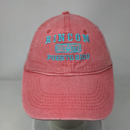 Rincon Puerto Rico Strapback Hat Pink OSFA Solid Embroidered Kaufman