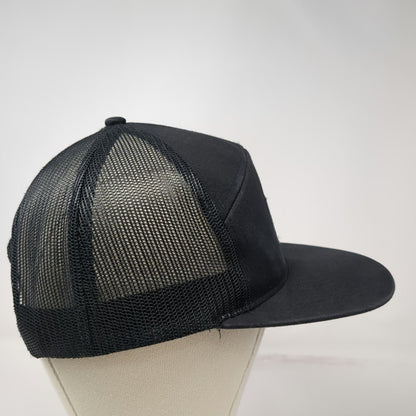 Teton Gravity Research Trucker Hat Black One Size Flat Brim Snapback Mesh Patch