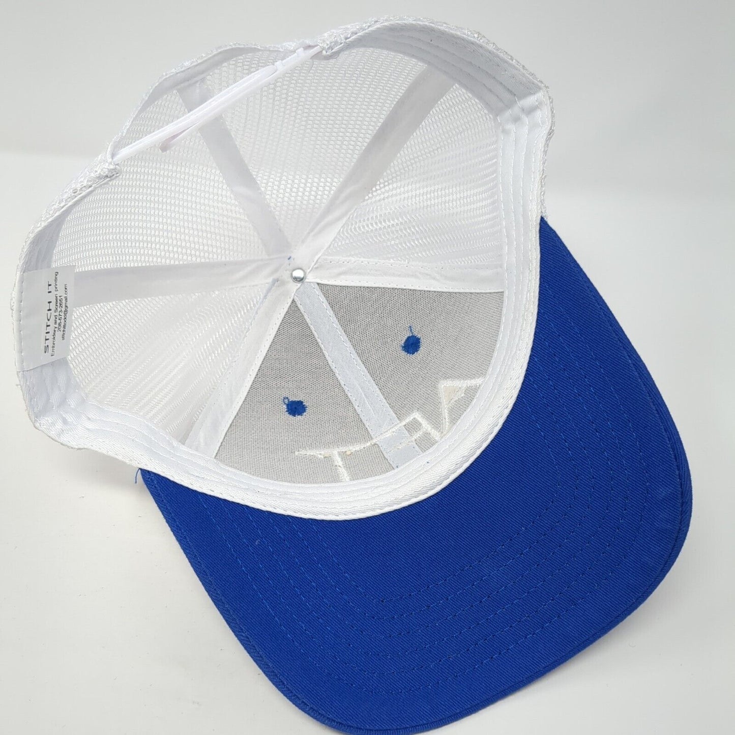 AFT Adams Family Tackle Snapback Trucker Hat Blue One Size Mesh Back