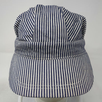 Merit Snapback Hat Blue White Hickory Stripe One Size Cotton Engineer Striped