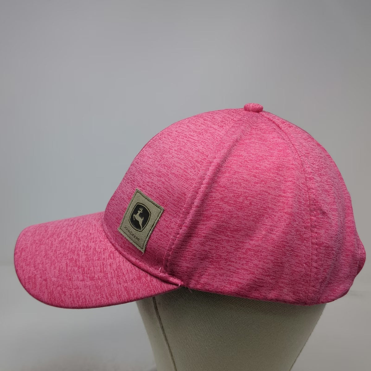 John Deere Snapback Pink One Size Hat Heathered Graphic Under Brim Patch Cap