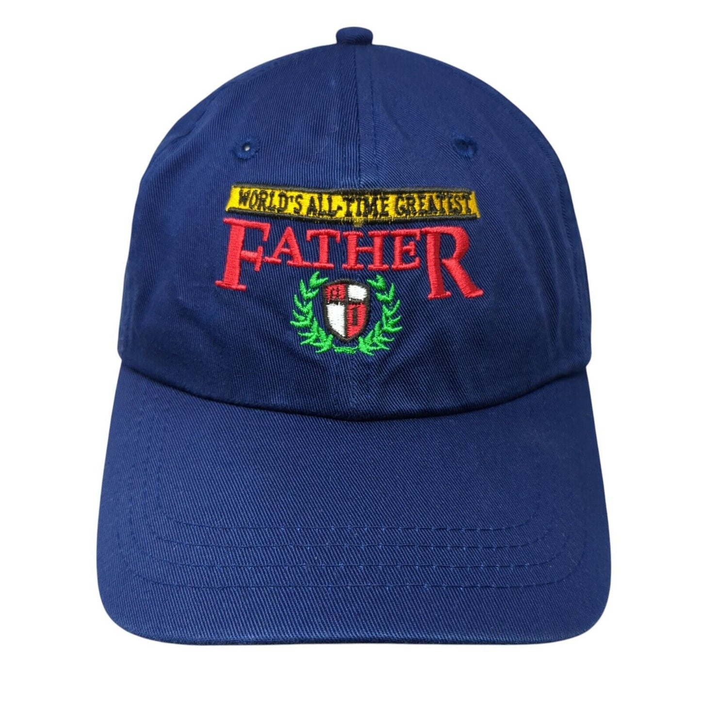World's All Time Greatest Father Slideback Hat Blue OS Adjustable Embroidered