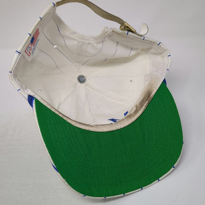 Maxfli 5 Panel Hat White Blue One Size Pinstripe Rope Golf Slideback Cotton USA
