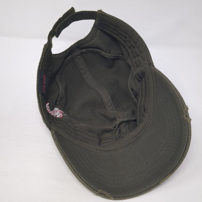 The Lucky Ones Cadet Army Cap Brown One Size Adjustable Distressed Otto