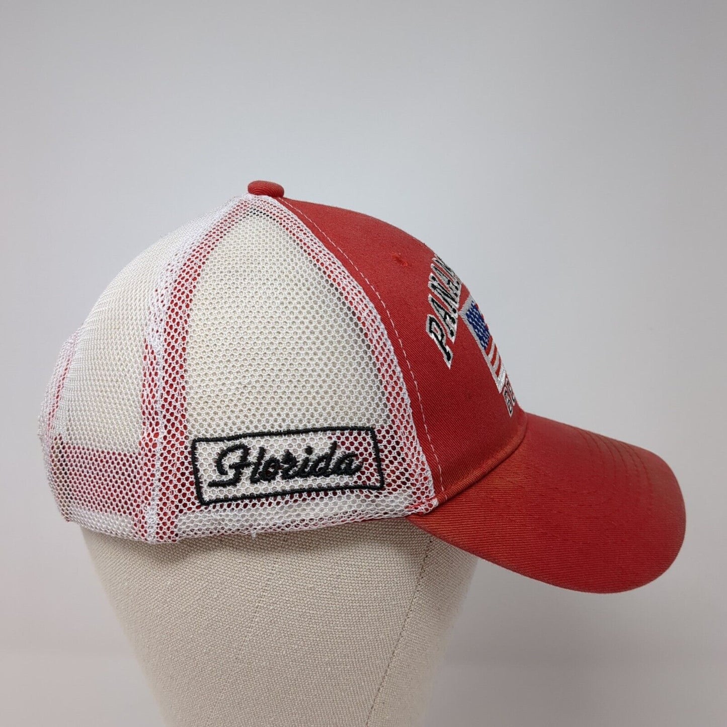 Panama City Beach Florida Snapback Trucker Hat Red OS Adjustable Patriotic Mesh