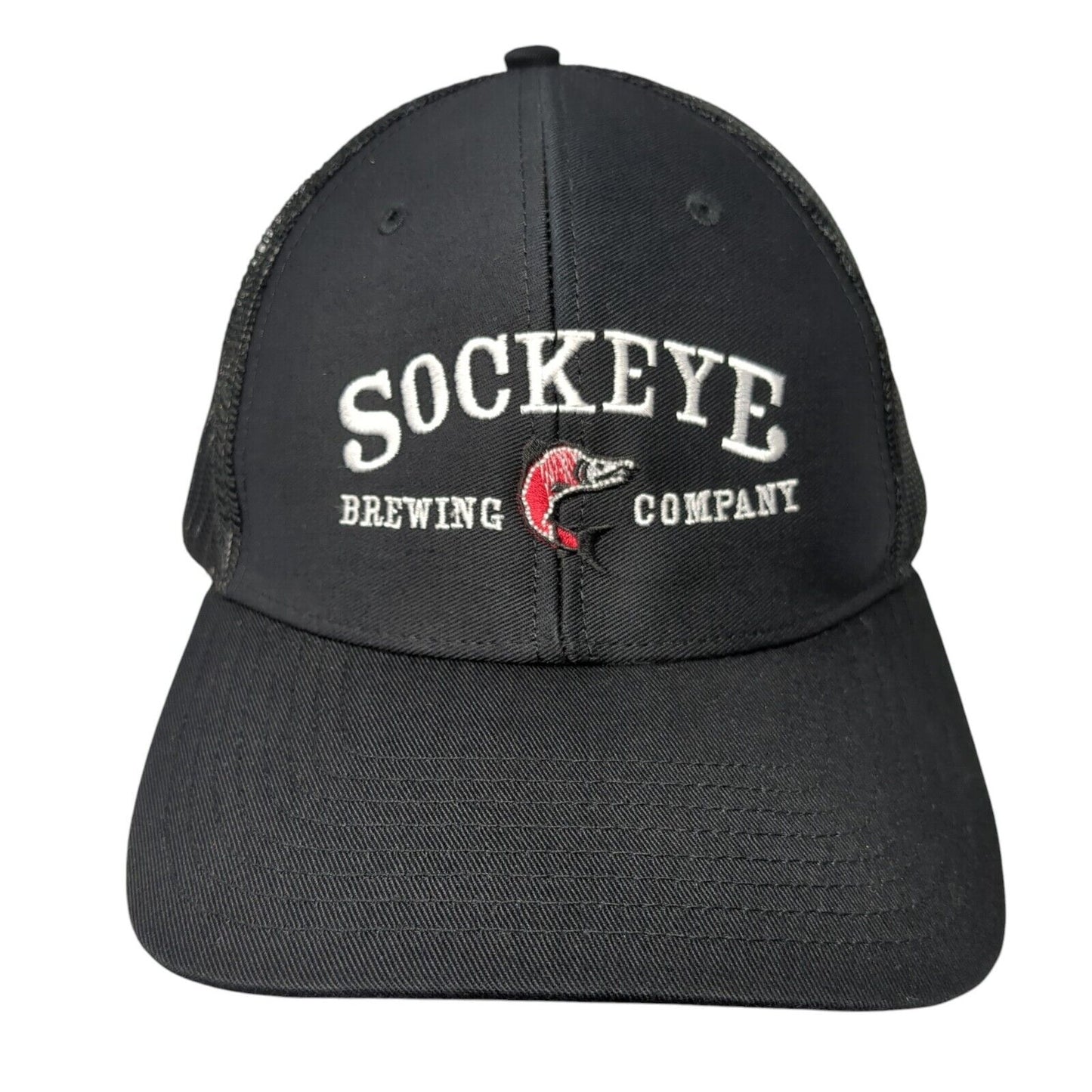 Sockeye Brewing Company Snapback Trucker Hat Black OS Adjustable Mesh Richardson