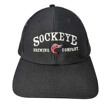 Sockeye Brewing Company Snapback Trucker Hat Black OS Adjustable Mesh Richardson