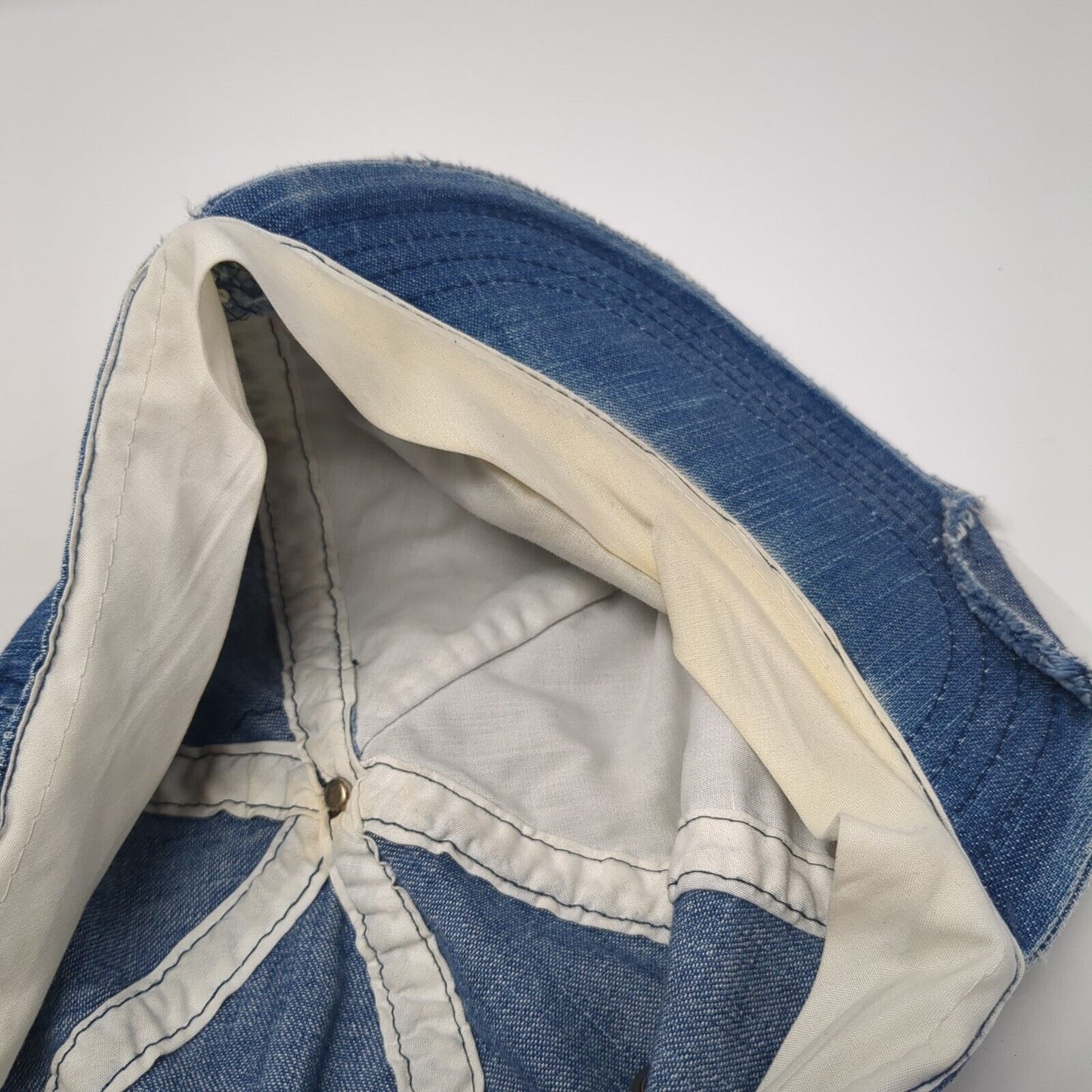 Ever Green Baseball Cap Blue One Size Adjustable Embroidered Distressed Denim