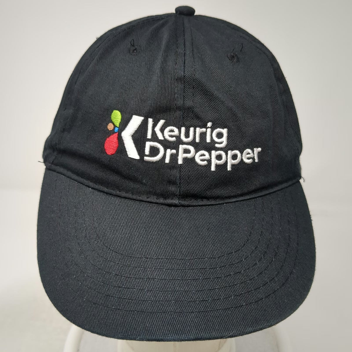 Keurig Dr Pepper Embroidered Logo Hat Black One Size Baseball Cap Strapback