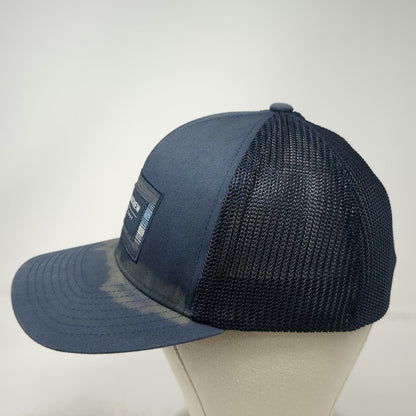 TravisMathew Baseball Cap Blue XL Mesh Back Flexfit Logo Patch Structured Hat