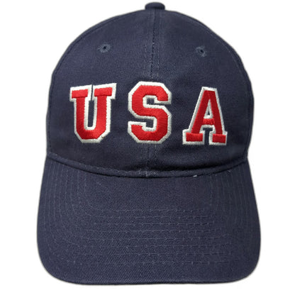 Blue Baseball Cap One Size USA Shooting Hat American Flag Red White Embroidered