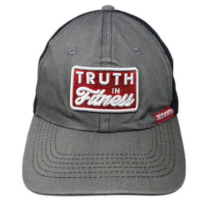 Brand Gray Trucker Hat One Size Black Red Truth In Fitness Patch Mesh