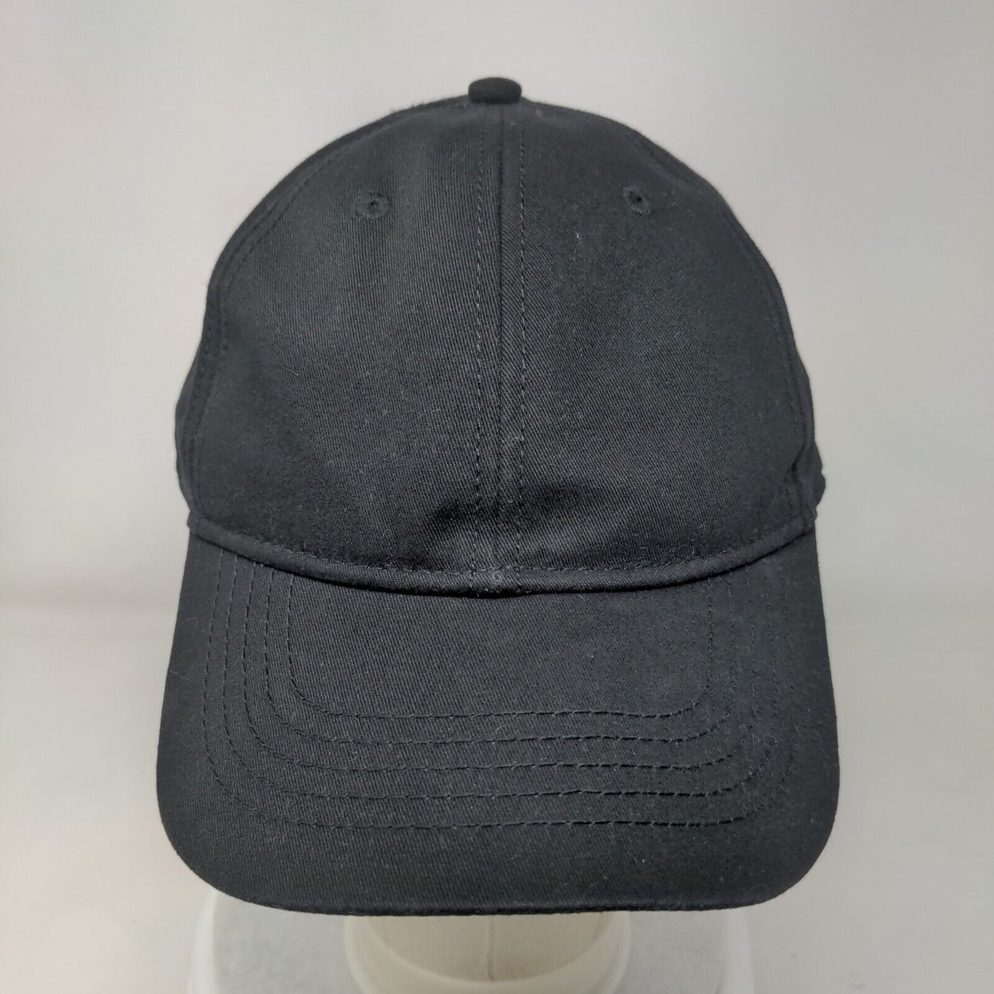 Unbranded Slideback Hat Black One Size Adjustable Vented Holes 6 Panel Blank