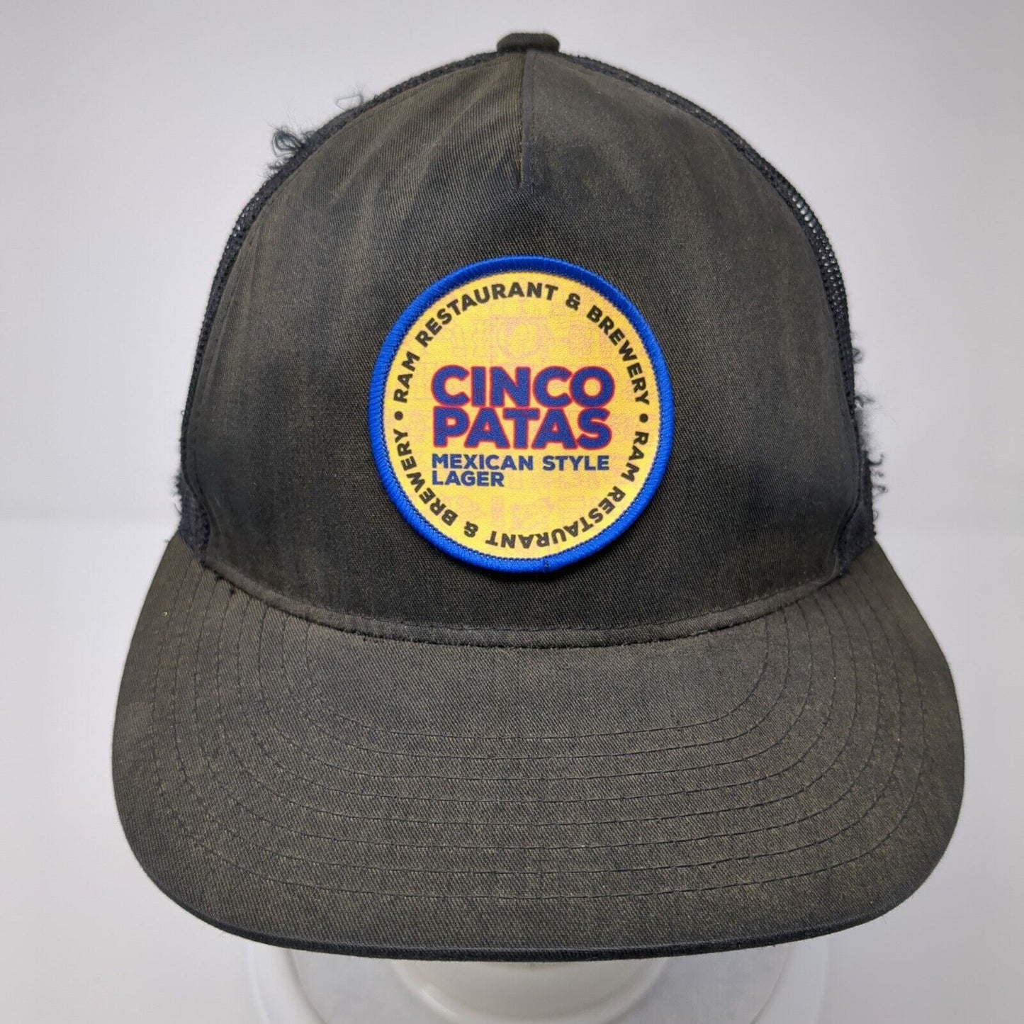Cinco Patas Mexican Style Lager Snapback Trucker Hat Black OS Mesh Back Yupoong