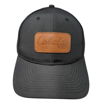 Cabela's Club Snapback Trucker Hat Black One Size Adjustable Mesh Back Polyester