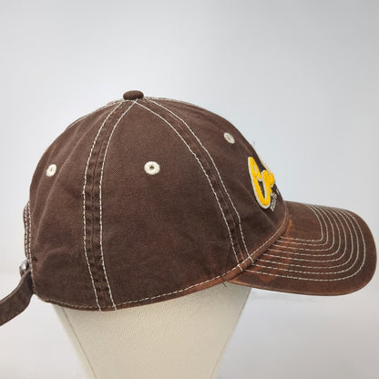 Cabela's Baseball Cap Brown One Size Contrast Stitching Yellow Logo Strap Hat