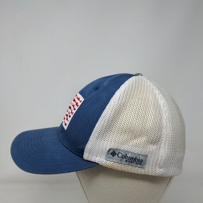Columbia PFG American Flag Fish Fitted Mesh Back Trucker Hat Blue One Size