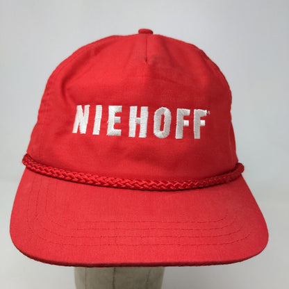 Niehoff Men's Slideback Hat Red OSFA Embroidered Logo Adjustable