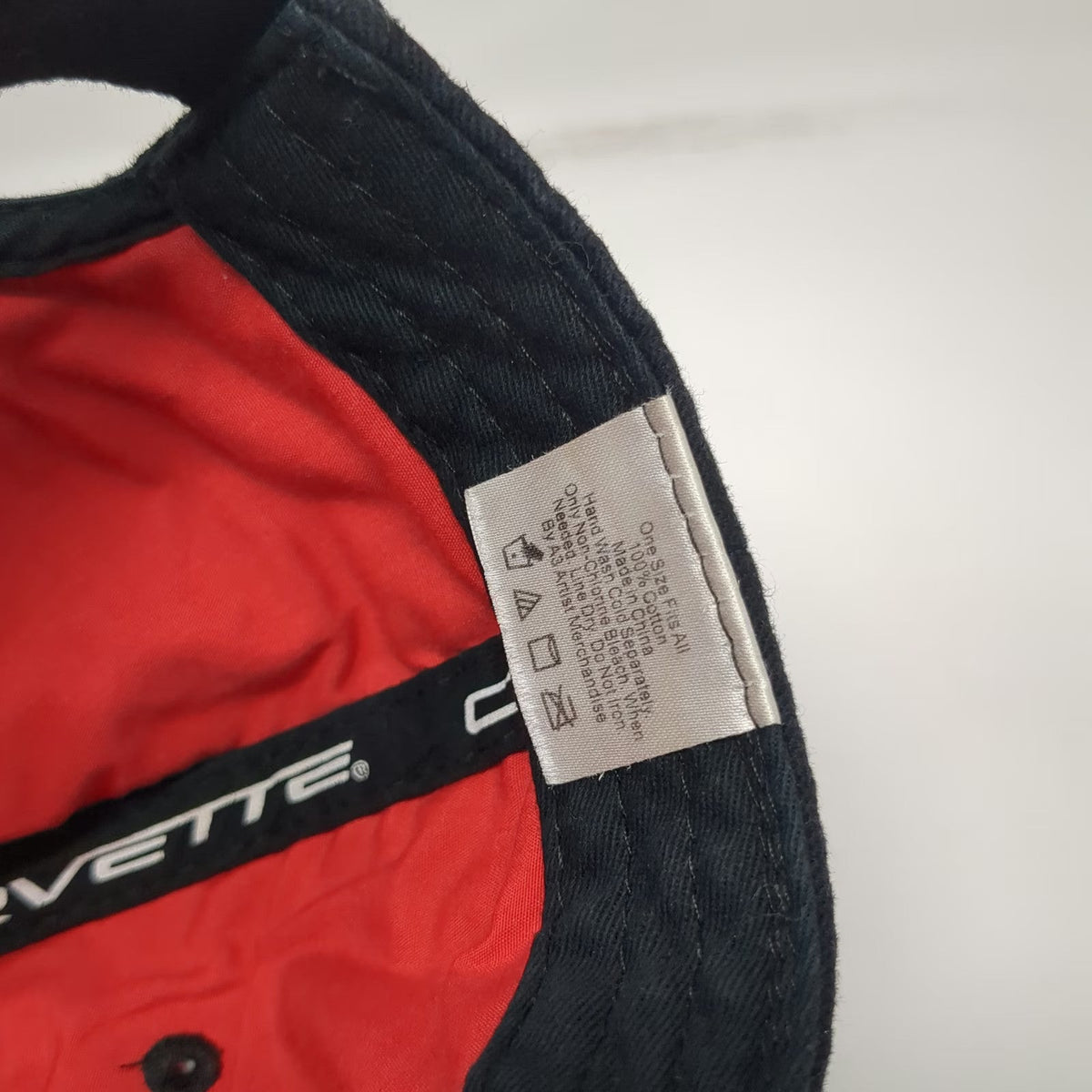 Ralph White Baseball Cap Black Red One Size Corvette C6 Embroidered Racing Hat