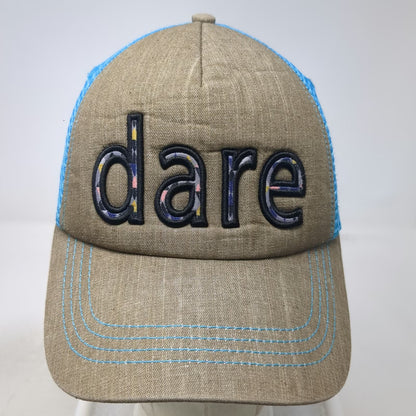 Pistil Trucker Hat Brown One Size Mesh Back Snapback Dare Logo Blue Mesh