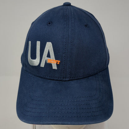 UA Hunt Fitted Hat Blue L/XL Embroidered Vented Holes 6 Panel Under Armour