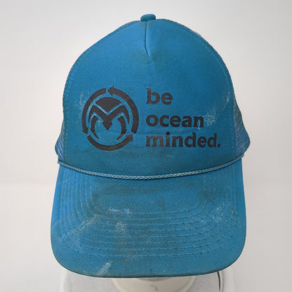 Be Ocean Minded Snapback Rope Trucker Hat Blue One Size Mesh Back Otto