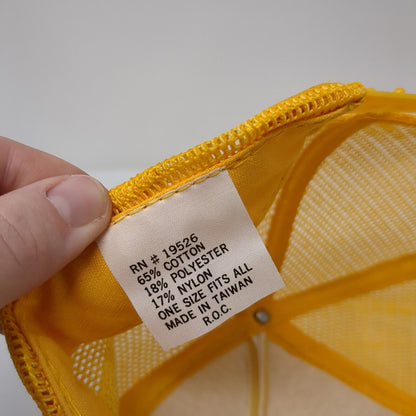 Virginia City Montana Snapback Rope Trucker Hat Orangish-Yellow OSFA Mesh Back