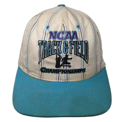 NCAA Track & Field Championships Starter Snapback Hat Beige Blue Purple Vintage