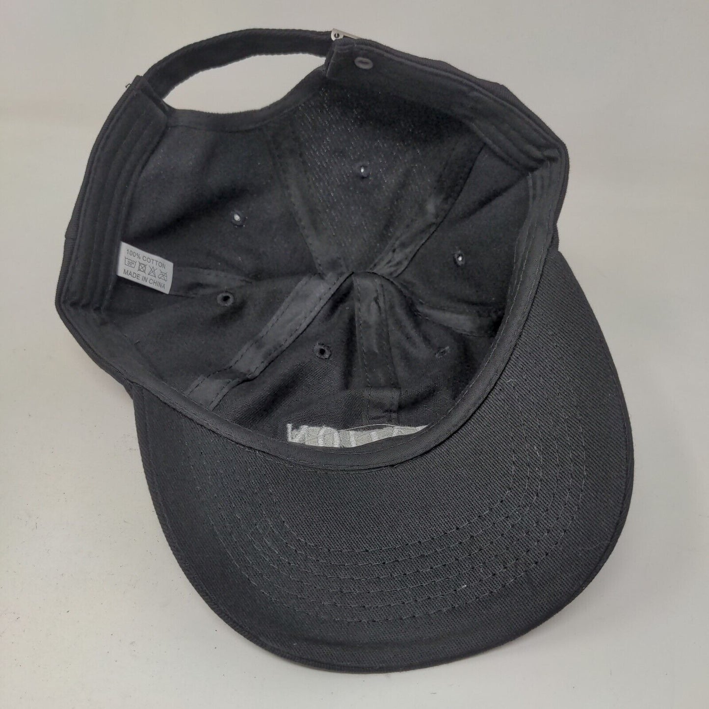 Aviation Men's Slideback Hat Black Embroidered Logo Cotton American Gin