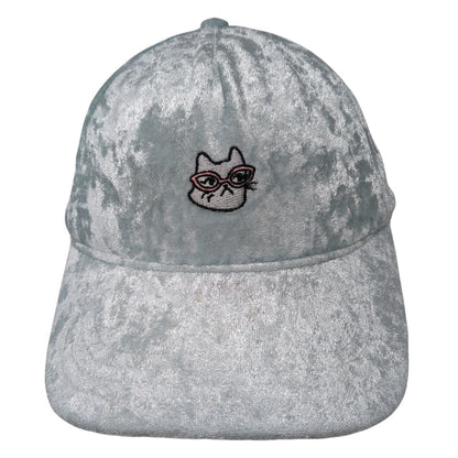 Cat Eyeglasses Slideback Hat Mint Blue One Size Adjustable Velvet