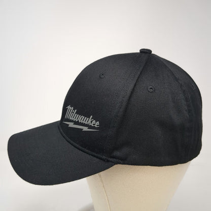 Milwaukee Baseball Cap Black XL Flexfit Stretch Fit Gray Logo Hat Workwear Tool