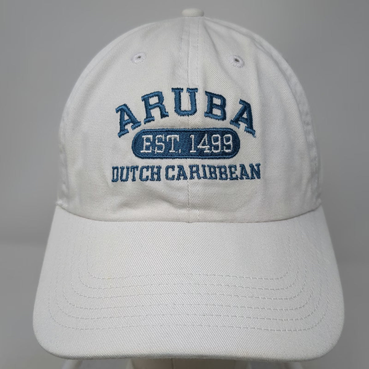 Newhattan Aruba Dutch Caribbean Baseball Cap White One Size Cotton Slideback Hat