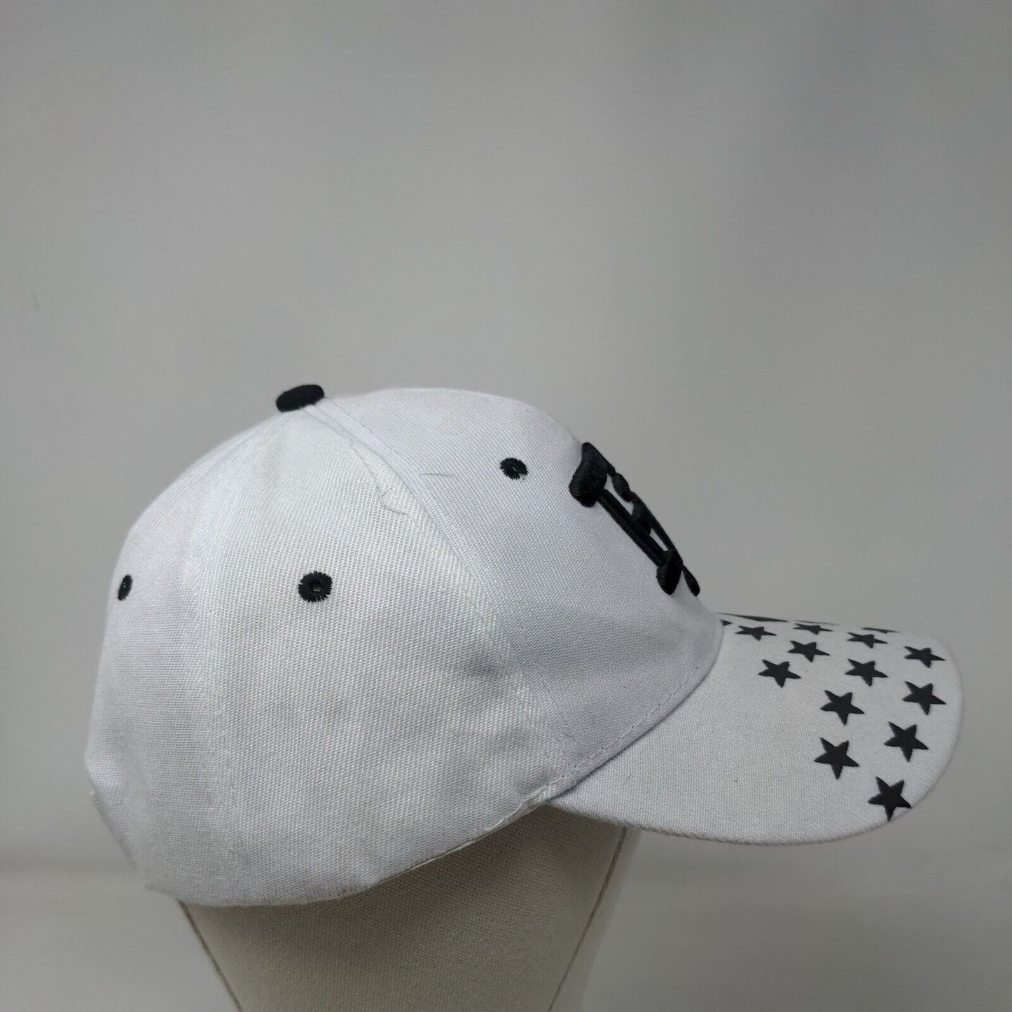 FL USA Flag Strapback Hat White One Size Embroidered Adjustable 6 Panel