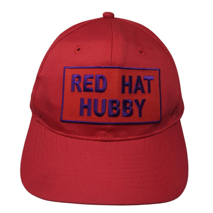 Red Hat Hubby Snapback Hat Red One Size Adjustable Embroidered 6 Panel Otto