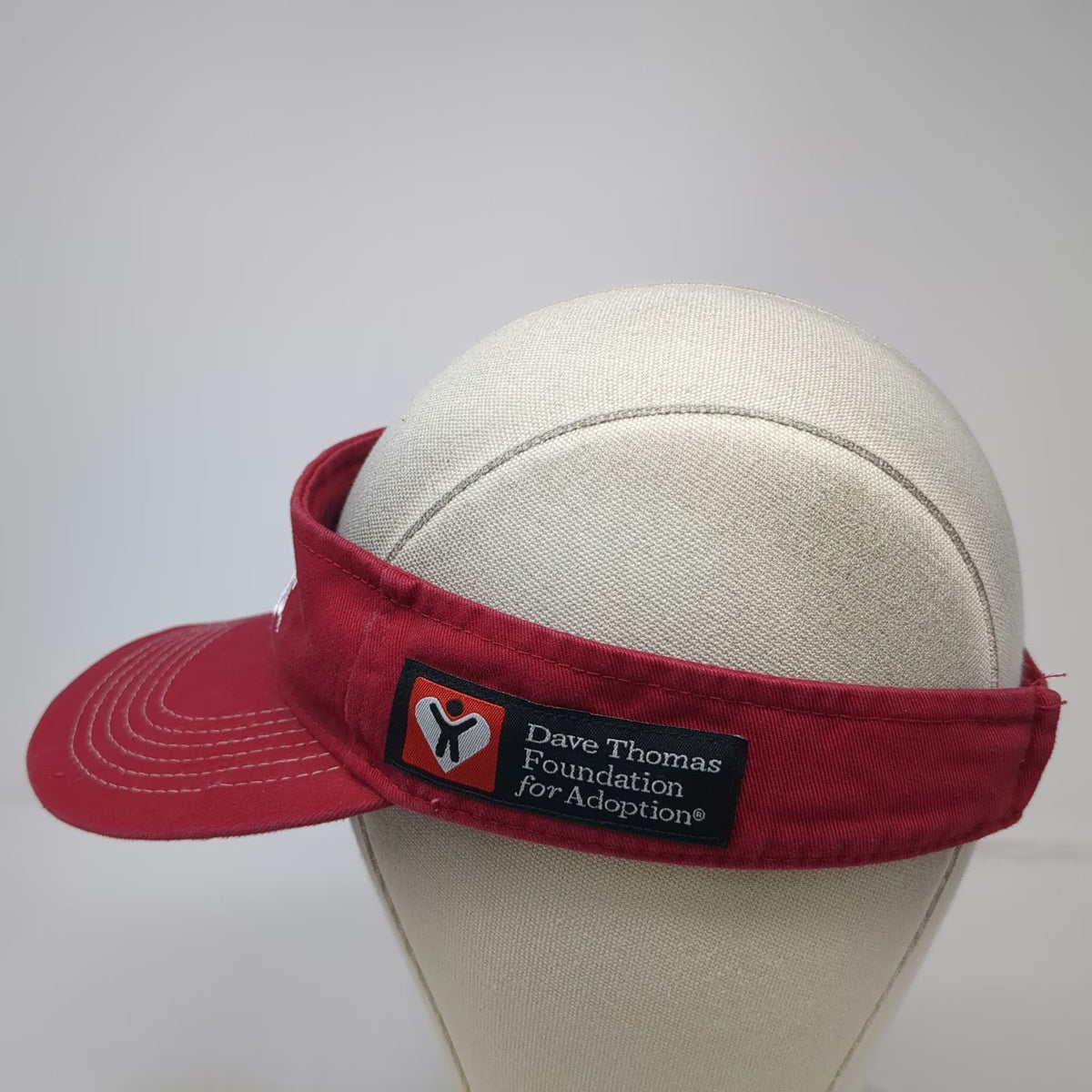 Adams Wendy's Dave Thomas Foundation Red Visor Hat One Size Cotton Strapback