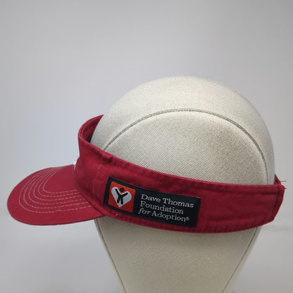 Adams Wendy's Dave Thomas Foundation Red Visor Hat One Size Cotton Strapback