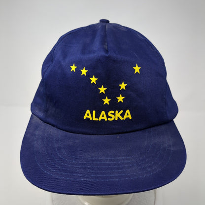 Alaska Snapback Hat Blue One Size Adjustable Patriotic Arctic Circle Cotton