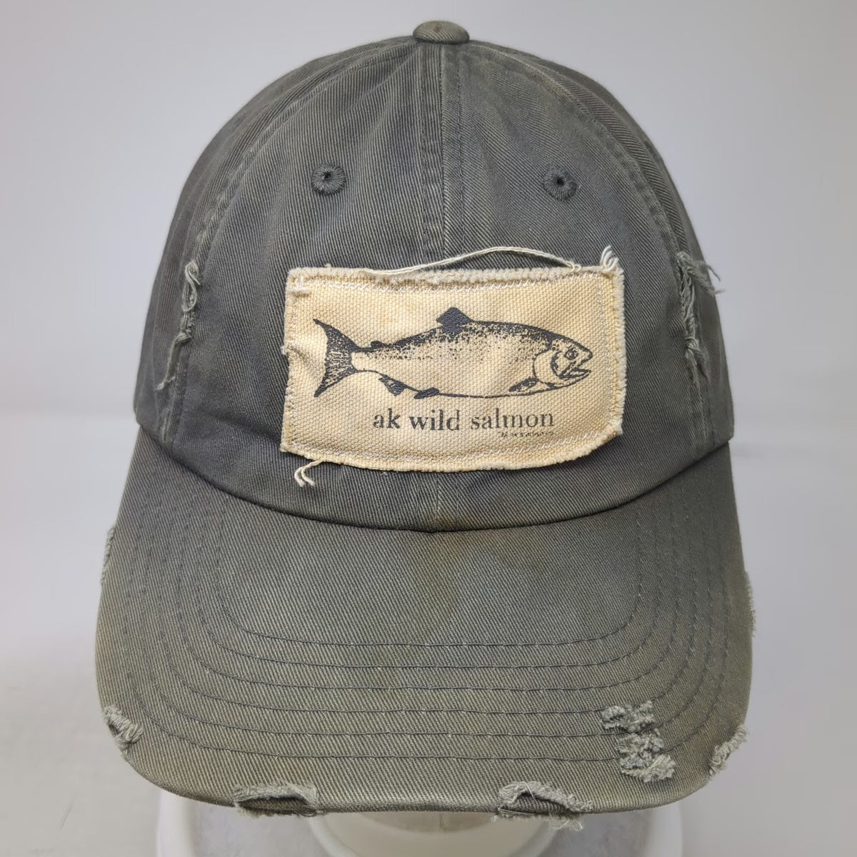 District Baseball Cap Green OSFM Alaska ak wild salmon Fish Patch Slideback hat