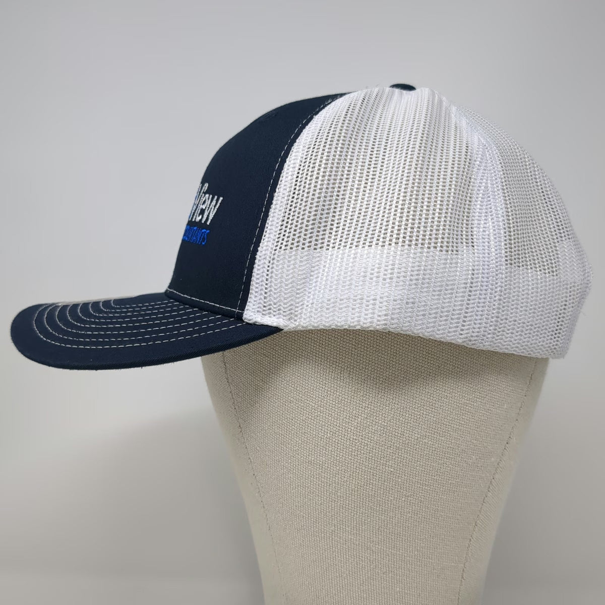 Richardson Trucker Hat Blue White L Summit View CPA Mesh Snapback Logo