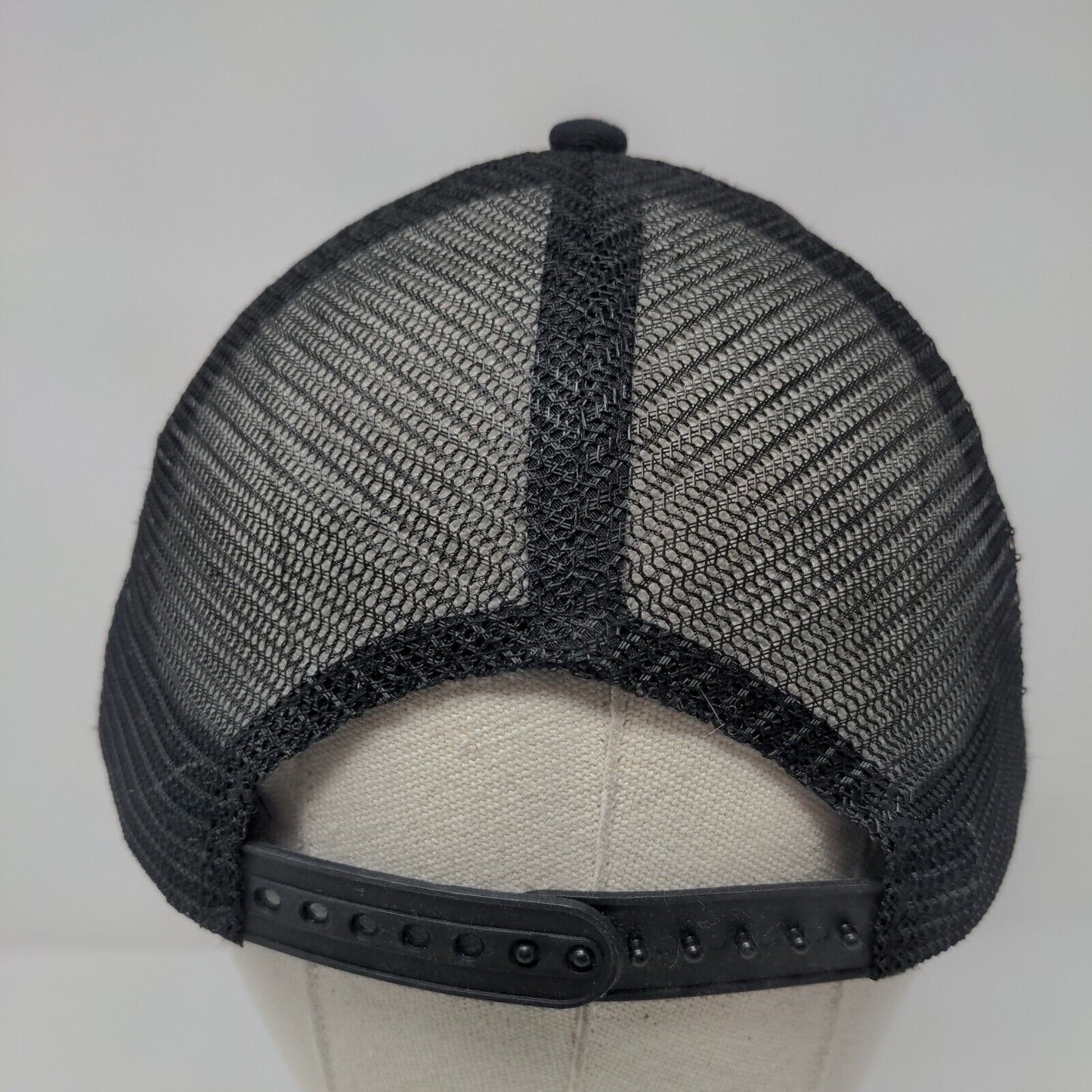 Smiley Face Snapback Mesh Back Trucker Hat Black One Size Adjustable