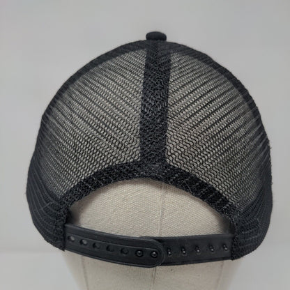 Smiley Face Snapback Mesh Back Trucker Hat Black One Size Adjustable