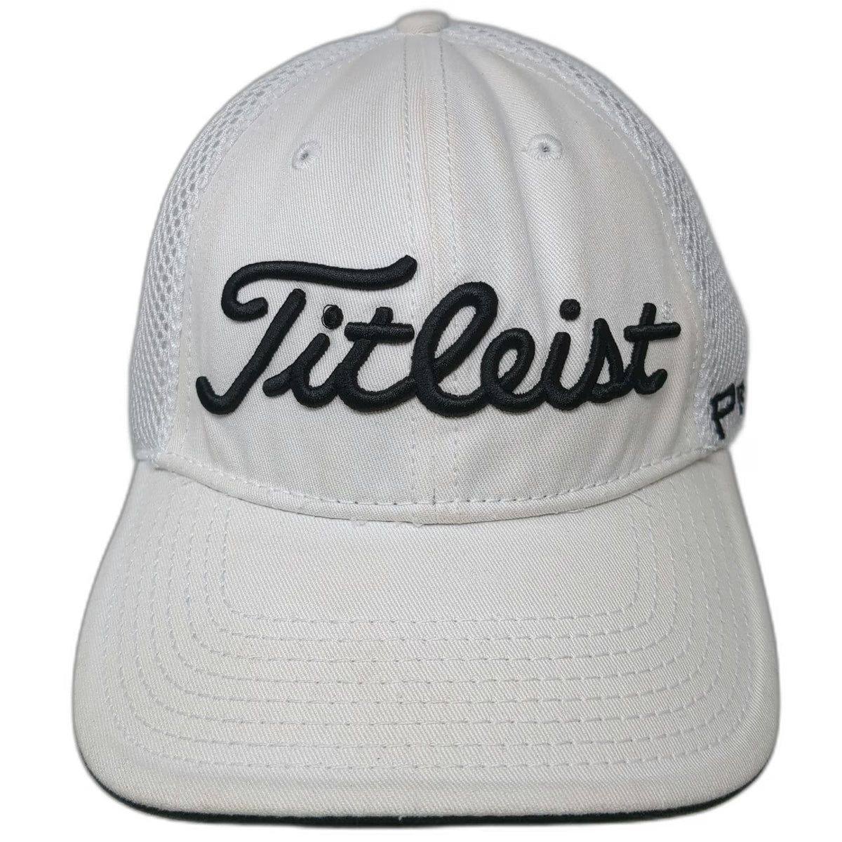 Titleist Baseball Cap White XL Pro V1 FootJoy Mesh Back Fitted Hat New Era