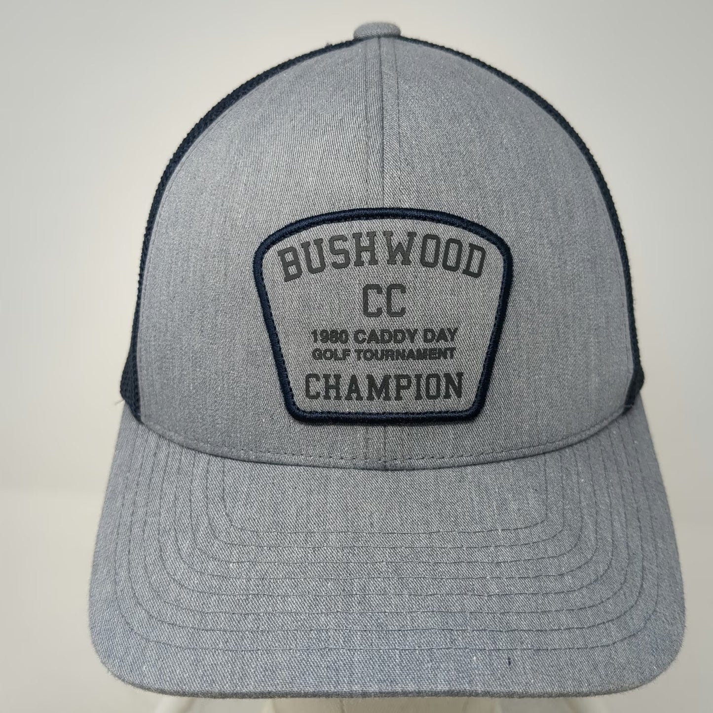Yupoong Bushwood CC Golf Tournament Champion Trucker Hat Gray One Size Mesh Back
