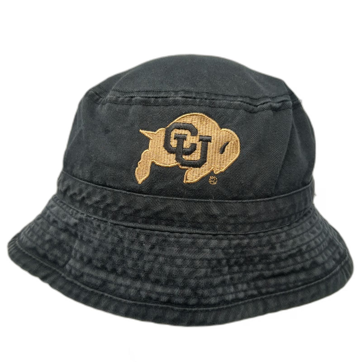 Colorado Buffaloes NCAA Black Gold Bucket Hat One Size Embroidered Cotton Logo
