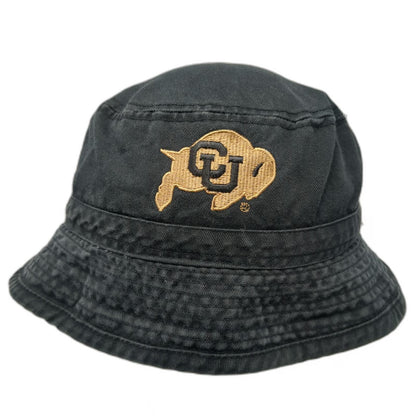 Colorado Buffaloes NCAA Black Gold Bucket Hat One Size Embroidered Cotton Logo