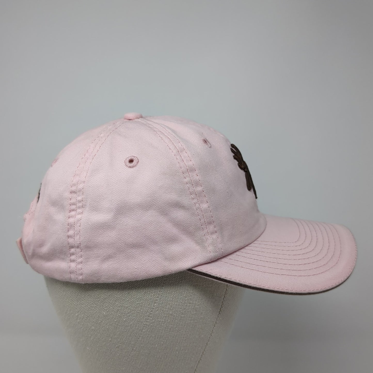 Browning Logo Strapback Hat Pink One Size Adjustable Embroidered Logo