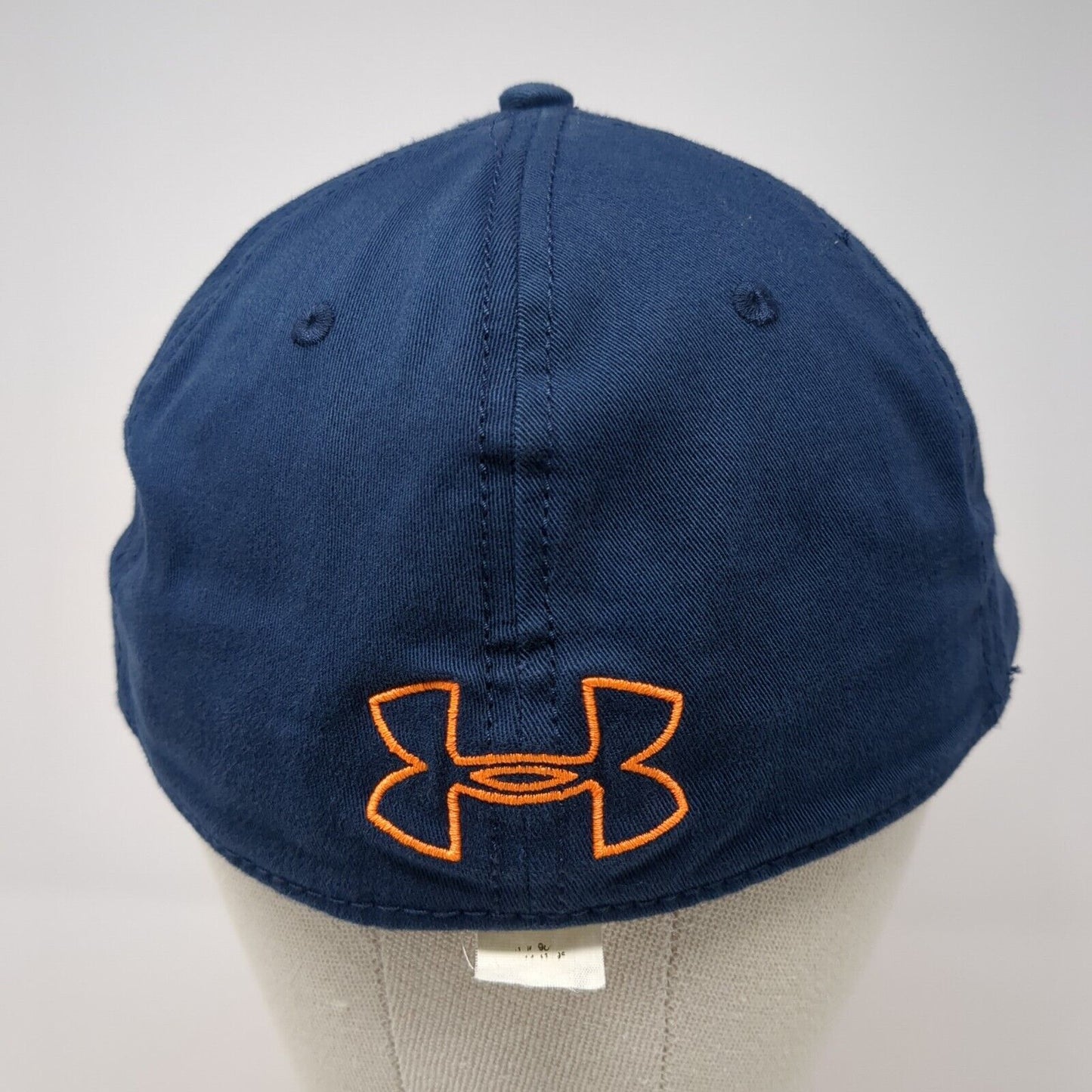 UA Hunt Fitted Hat Blue L/XL Embroidered Vented Holes 6 Panel Under Armour