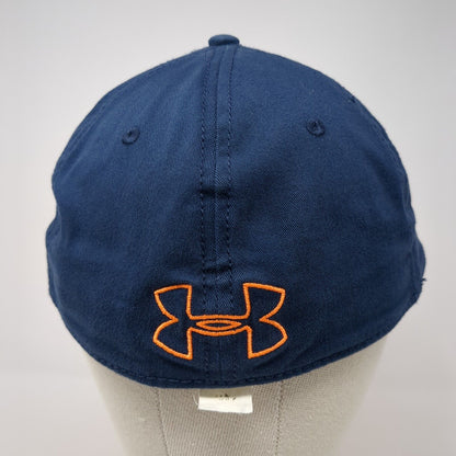 UA Hunt Fitted Hat Blue L/XL Embroidered Vented Holes 6 Panel Under Armour