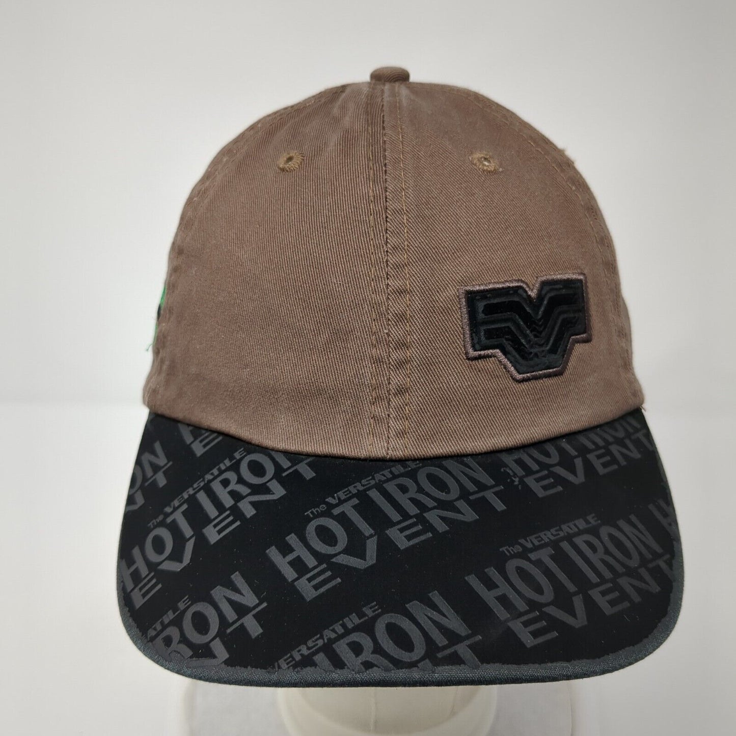 The Versatile Hot Iron Event Strapback Hat Brown OS Adjustable Embroidered